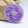 AsggBah 5Pieces Colored Hair Nets with Flower Edge Hair Elastic Band Bun Cover for Ballet Dancer Skating Gymnastics Hair
