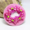 AsggBah 5Pieces Colored Hair Nets with Flower Edge Hair Elastic Band Bun Cover for Ballet Dancer Skating Gymnastics Hair