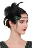 BABEYOND 1920s Headpiece Flapper Headband Rhinestone Pearl Feather Hair Band Great Gatsby Headpiece Accessoreis for Wome