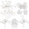 inSowni 30 Pack Silver Wedding Bridal Hair Side CombsU Shaped Hair Pins Clips Barrettes Prom Hair Pieces Rhinestone Pear
