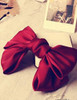 1PCS Big Red Hair Bows Decorative Hair Clips Butterfly Barrettes Silk Hair Bow Satin and Spring Clip Hairpins for Lady G
