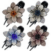 inSowni 4 Pack Luxury Fancy Decorative Glitter Sparkly Crystals Rhinestones Big Flower Hair Claws Clips Barrettes Hairpi