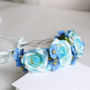 Vivivalue Rose Flower Crown Boho Flower Headband Hair Wreath Floral Headpiece Halo with Ribbon Wedding Party Festival Ph