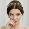 BABEYOND Bridal Headpiece Wedding Headband Pearl Vintage Wedding Hair Bands for Brides with Lace Ribbon White Beads