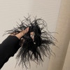 1PC Elegant Artificial Ostrich Feathers Hair Scrunchies Hair Tie Rope Elastics Hair Bands Ponytail Holders Hair Accessor