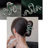 Fashionable Green Snake Design Metal Hair Claws Non Slip 43 Big Hair Claws Clips Halloween Gothic Women Girls Hair Acces