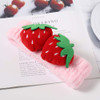 2 Pcs Cute Strawberry Headbands Soft Washing Face Makeup Hair Bands Elastic Spa Shower Yoga Sports Headwraps Hair Access