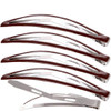 LONEEDY Pack of 12 Large Metal Stoving Varnish Hair Snap Clips Noslip Hair Clips Barrettes For Women and Girl Brown