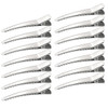 100 Pieces 6CM Silver Metal Alligator Teeth Prongs Clips Hair Pins Hair Bows