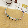 Fodattm 5PCS Bohemia Style Shark Tooth Wrapped Cloth Hairband Plastic Teeth Comb Hair Hoop Headband