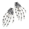 10Pcs Skeleton Hands Hair Clips 3 inch Hand Bone Shape Hair Clips Halloween Party Hair Accessories White