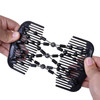 LOVEF Women Magic Hair Combs Wood Beaded Stretch Double Side Combs Clips Bun Maker Hair Accessories Bead Back