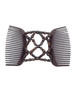 Lovef Women Magic Hair Combs Wood Beaded Stretch Double Side Combs Clips Bun Maker Hair Accessories bead coffee 1