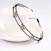 1Pc Fashion Bridal Rhinestone Crystal Headband Flower Double Layer Metal Hairband Headdress Hair Accessories for Women G