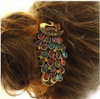 Beautiful Jewelry Peacock Design Crystal Women Rhinestones Hair Clips Hair Pin for Wedding Bridal Party Headdress Hair A