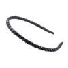 AKOAK Fashion Super Shiny Women Two Rows Black Crystal Beads Headband Girls Headwear Rhinestone Beaded Hair Band Hair Ac