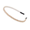 AKOAK Fashion Super Shiny Women Two Rows Champagne Crystal Beads Headband Girls Headwear Rhinestone Beaded Hair Band Hai