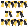 8 Inch 2 Colors Jumbo Cheerleader Bows Ponytail Holder Cheerleading Bows Hair BlackGold