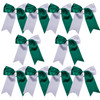 8 Inch 2 Colors Jumbo Cheerleader Bows Ponytail Holder Cheerleading Bows Hair Bow Forest greenSilver