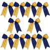 8 Inch 2 Colors Jumbo Cheerleader Bows Ponytail Holder Cheerleading Bows Hair Bow Navy blueGold
