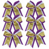 Cheerleader Bows 8 Inch 3 Layers 6 Pcs Ponytail Holder Jumbo Cheerleading Bows Hair Elastic Hair Tie for High School Col