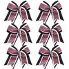 Cheerleader Bows 8 Inch 3 Layers 6 Pcs Ponytail Holder Jumbo Cheerleading Bows Hair Elastic Hair Tie for High School Col