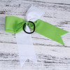 Cheerleading Bow Jumbo Cheer Bows 12 Pcs 7 Inch Ponytail Holder Cheerleader Bows Hair Tie GreenWhite