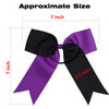 Cheerleading Bow Jumbo Cheer Bows 12 Pcs 7 Inch Ponytail Holder Cheerleader Bows Hair TieBlackPurple