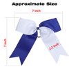 Cheerleading Bow Jumbo Cheer Bows 12 Pcs 7 Inch Ponytail Holder Cheerleader Bows Hair Tie Royal BlueWhite