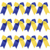 8 Inch 2 Colors Jumbo Cheerleader Bows Ponytail Holder Cheerleading Bows Hair 12 Pcs Royal blueYellow