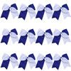 8 Inch 2 Colors Jumbo Cheerleader Bows Ponytail Holder Cheerleading Bows Hair 12 Pcs Royal blueWhite