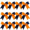 8 Inch 2 Colors Jumbo Cheerleader Bows Ponytail Holder Hair Tie Cheerleading Bows Hair Bow for College OrangeNavy Blue
