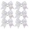 Cheerleader Bows Cheerleading 8 inch Sparkle Glitter Ponytail Holder Hair Tie School for High School College Girl Team S