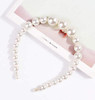 Aeyistry 1Pieces Pearls Headbands Elegant White Faux Pearl Pearl Headbands Hair Hoops Hair Accessories for Women and Gir