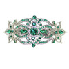 Faship Gorgeous Green Rhinestone Crystal Big Floral Hair Barrette