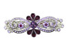 Faship Purple Rhinestone Crystal Floral Hair Barrette Clip