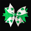 2 PCS St Patricks Day Shamrock Green Hair Bows Alligator Clips601 A