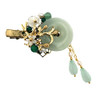 Chinese Lucky Jade Hairpin Women Vintage Tassel Hair Clip Hanfu Accessories Antique Cosplay Hair Clip Gift