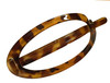 Parcelona French Plain Oval Simple Large Savana Tortoise Ponytail Holder No Metal Hair Clip Barrette Light Shell