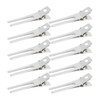 50pcs Hairdressing Double Prong Curl Clips Wobe 18 Setting Section Hair Clips Metal Alligator Hairpins for Bow Great Pin