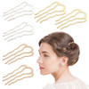 6 Pcs Hair Fork Clip Metal Hair Side Combs Bun Updo Hair Sticks French Twist Hair Tool Bun Hair Pins Clips Grips for Wom