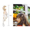 Ximimark 3Pcs Moon Crystal Rhinestone Beads Dangle Hairpin Hair Clip Women Bridal Hair Accessories Tassels Hairpin Silve
