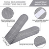 Whaline 3Pcs Spa Facial Headband White Black Grey Head Wrap Terry Cloth Waffle Adjustable Makeup Headband for Bath Sport