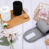 Whaline 3Pcs Spa Facial Headband White Black Grey Head Wrap Terry Cloth Waffle Adjustable Makeup Headband for Bath Sport