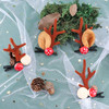 Boobeen Christmas Hair Clip 2 Pairs Cute Reindeer Antlers Ears Hair Accessory Antlers Headdress Hairpin for Christmas Pa