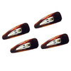 Parcelona French Mini Set of 4 Small Celluloid Acetate Snap Hair Clips No Slip Fashion Durable Styling Women Hair Access