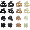 Drnytunk 16Pcs Medium Claw Hair Clips for Women GirlsMatte Rectangle Double Row Teeth Flower Semicircle Small Claw Clips