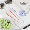 Set of 2 Hair Sticks with 3 Diamonds Chopsticks Orange