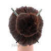 Set of Two Wooden Animal Print Hair Sticks for Women 725 inches Long Black