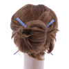 Set of Two Wooden Hair Sticks With Butterflies Chopsticks Hair Pin for Women 7 inches Long Blue